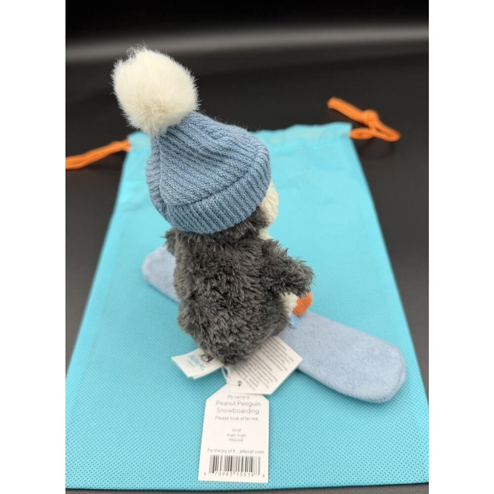 Jellycat Peanut Penguin 🐧 Snowboarding 🏂 AUTHENTIC BNWT & Dust Bag~Quick Ship! - Picture 4 of 8